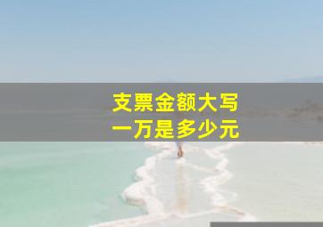 支票金额大写一万是多少元