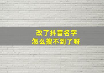 改了抖音名字怎么搜不到了呀