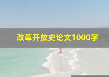 改革开放史论文1000字