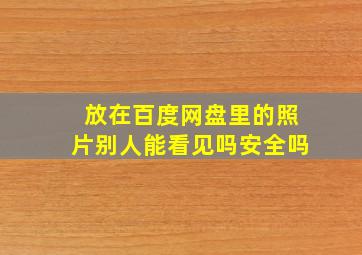 放在百度网盘里的照片别人能看见吗安全吗