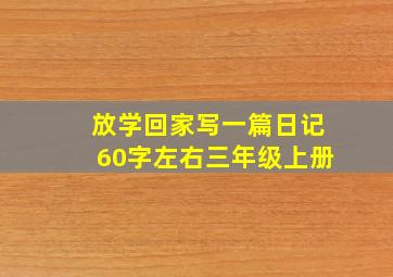 放学回家写一篇日记60字左右三年级上册