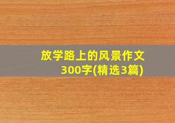 放学路上的风景作文300字(精选3篇)