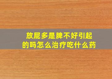 放屁多是脾不好引起的吗怎么治疗吃什么药