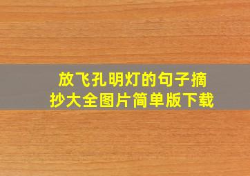 放飞孔明灯的句子摘抄大全图片简单版下载