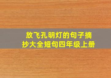 放飞孔明灯的句子摘抄大全短句四年级上册