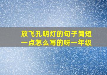 放飞孔明灯的句子简短一点怎么写的呀一年级