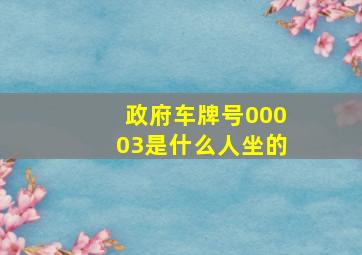 政府车牌号00003是什么人坐的