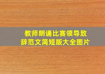 教师朗诵比赛领导致辞范文简短版大全图片