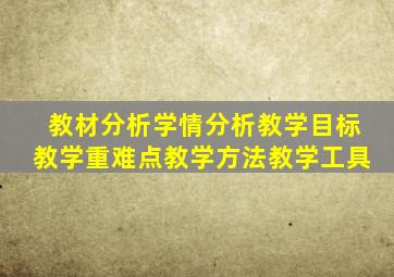 教材分析学情分析教学目标教学重难点教学方法教学工具