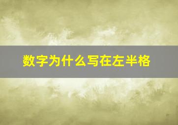 数字为什么写在左半格