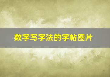 数字写字法的字帖图片