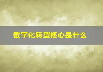 数字化转型核心是什么