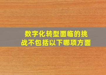 数字化转型面临的挑战不包括以下哪项方面