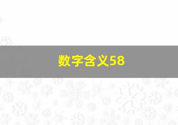 数字含义58