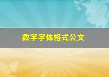 数字字体格式公文