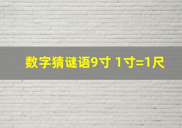 数字猜谜语9寸+1寸=1尺