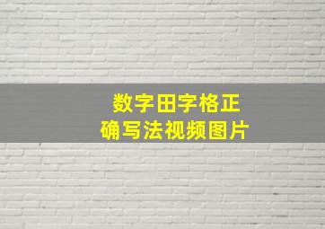 数字田字格正确写法视频图片