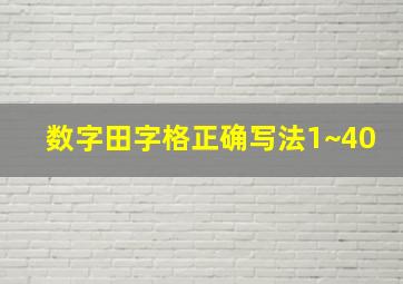 数字田字格正确写法1~40