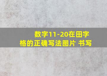 数字11-20在田字格的正确写法图片 书写