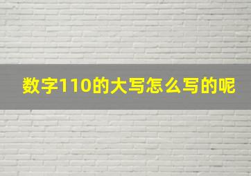 数字110的大写怎么写的呢