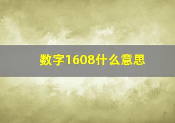 数字1608什么意思