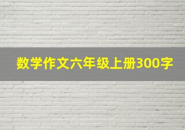 数学作文六年级上册300字