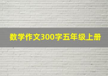 数学作文300字五年级上册