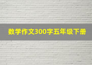 数学作文300字五年级下册