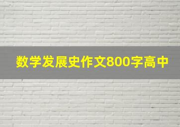 数学发展史作文800字高中