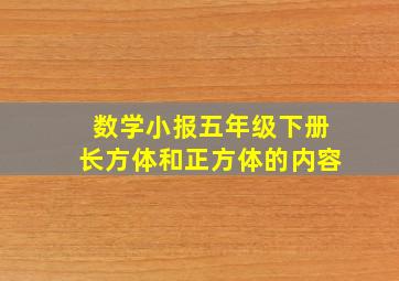 数学小报五年级下册长方体和正方体的内容