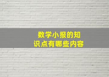 数学小报的知识点有哪些内容