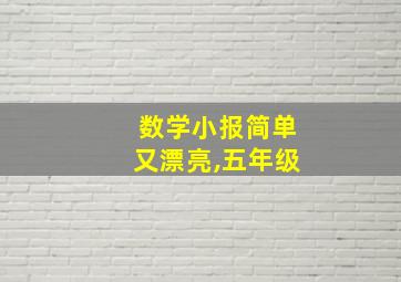 数学小报简单又漂亮,五年级