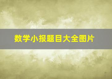 数学小报题目大全图片