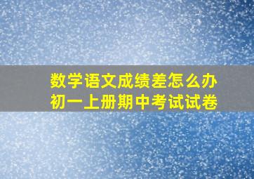 数学语文成绩差怎么办初一上册期中考试试卷