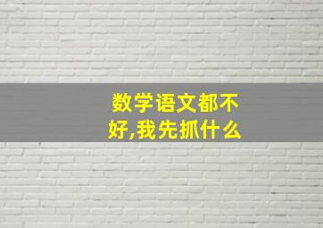 数学语文都不好,我先抓什么