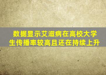 数据显示艾滋病在高校大学生传播率较高且还在持续上升