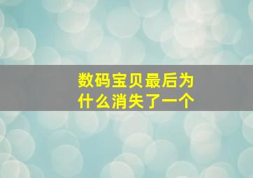 数码宝贝最后为什么消失了一个