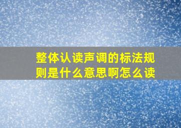 整体认读声调的标法规则是什么意思啊怎么读