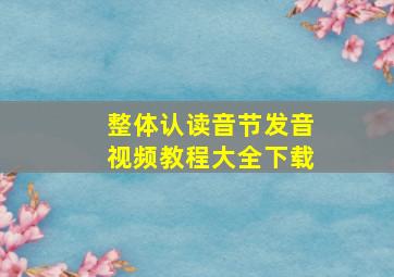 整体认读音节发音视频教程大全下载