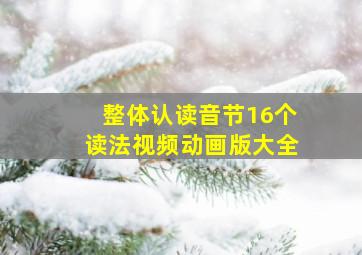 整体认读音节16个读法视频动画版大全