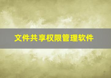 文件共享权限管理软件