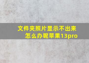 文件夹照片显示不出来怎么办呢苹果13pro