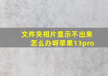 文件夹相片显示不出来怎么办呀苹果13pro