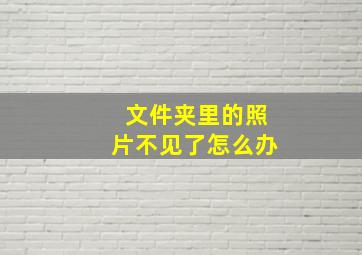 文件夹里的照片不见了怎么办