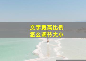 文字宽高比例怎么调节大小