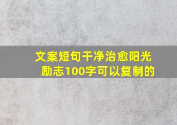 文案短句干净治愈阳光励志100字可以复制的