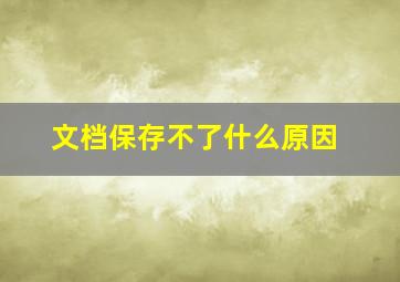 文档保存不了什么原因