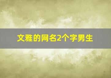 文雅的网名2个字男生