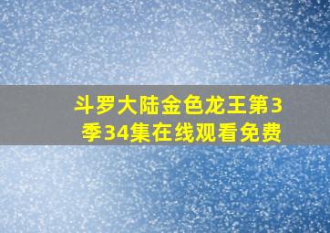 斗罗大陆金色龙王第3季34集在线观看免费