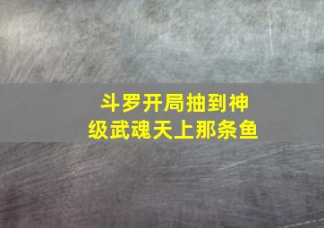 斗罗开局抽到神级武魂天上那条鱼